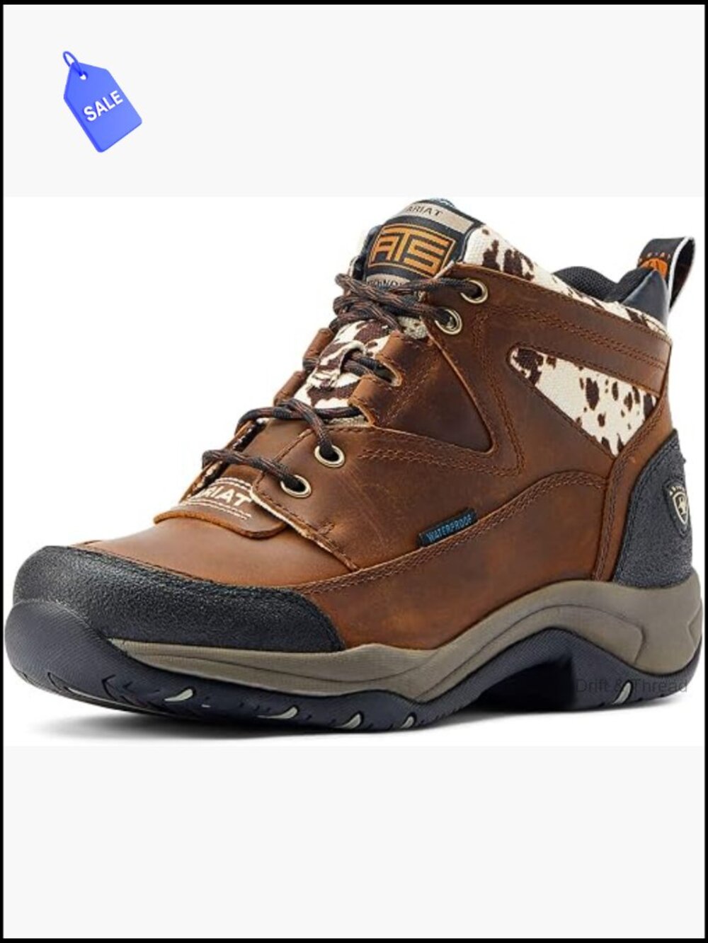 Women's Leather Waterproof Hiking Boots - Round Toe Lace Up Ankle Boot
